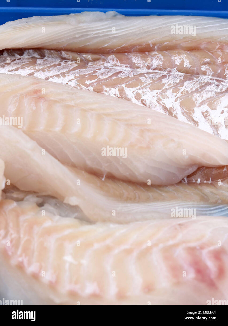 A pile of cod fish at the fish market Stock Photo