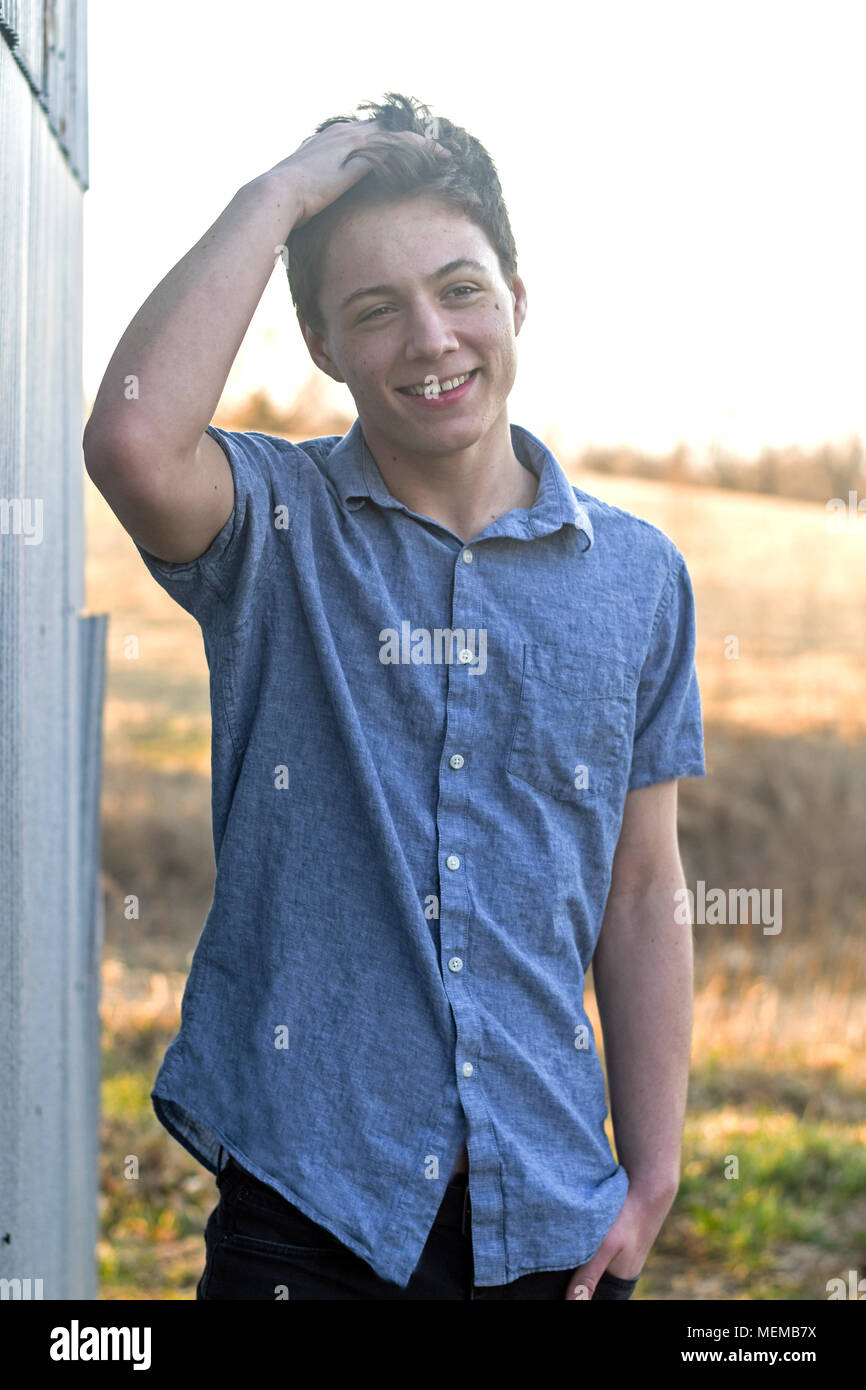 Teenage boy portrait Stock Photo