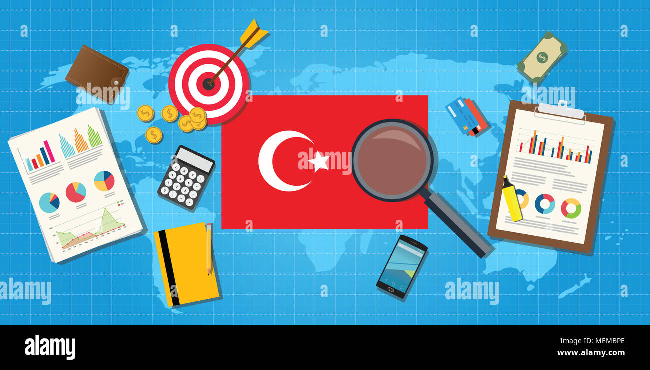 turkey europe economy economic condition country with graph chart and
