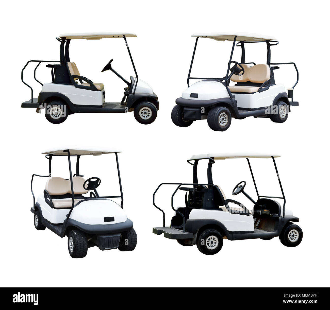 Golf cart golfcart isolated on white background Stock Photo - Alamy