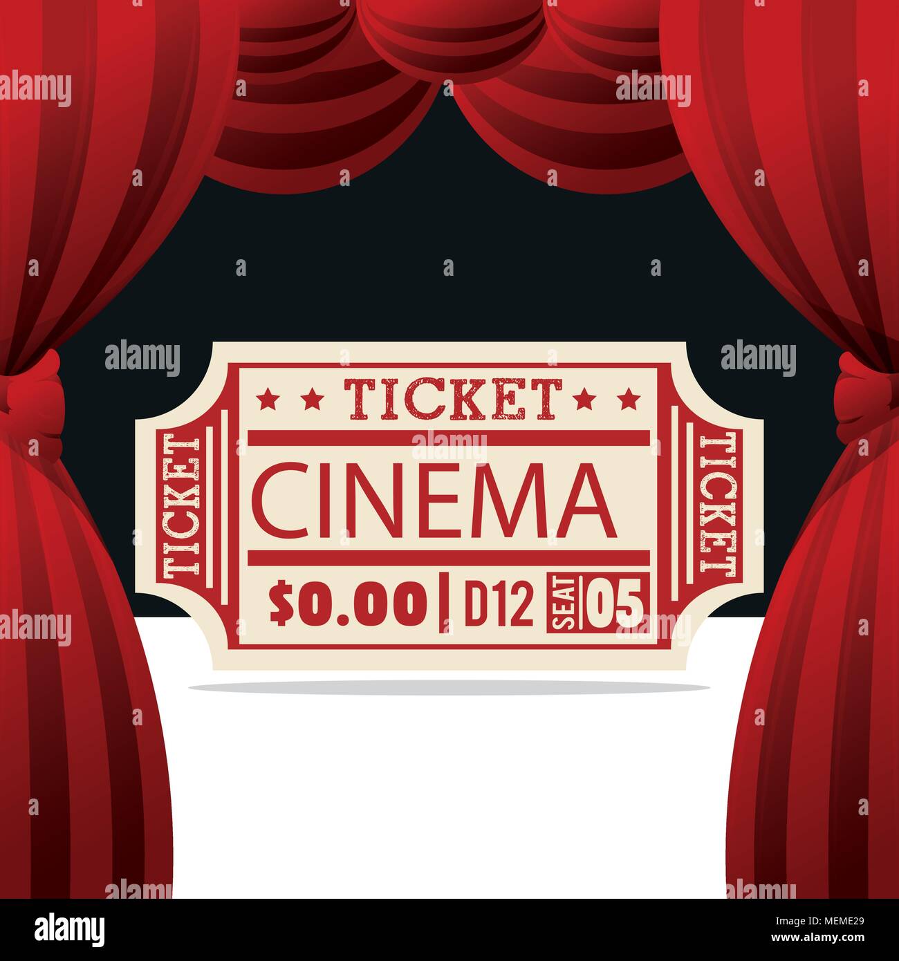 ticket cinema entertainment icon Stock Vector Image & Art - Alamy
