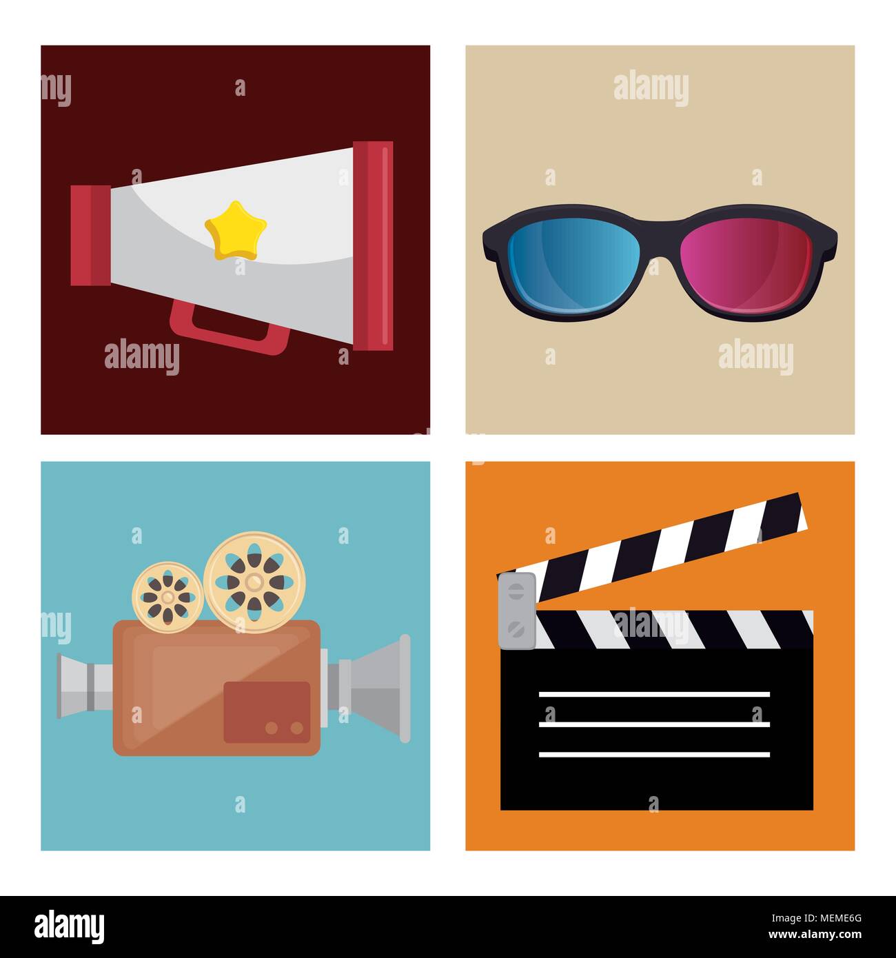cinema entertainment set icons Stock Vector Image & Art - Alamy