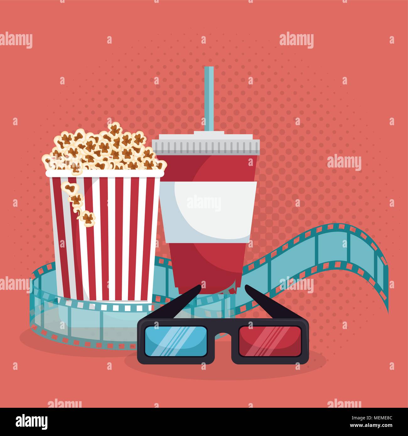 cinema entertainment set icons Stock Vector Image & Art - Alamy