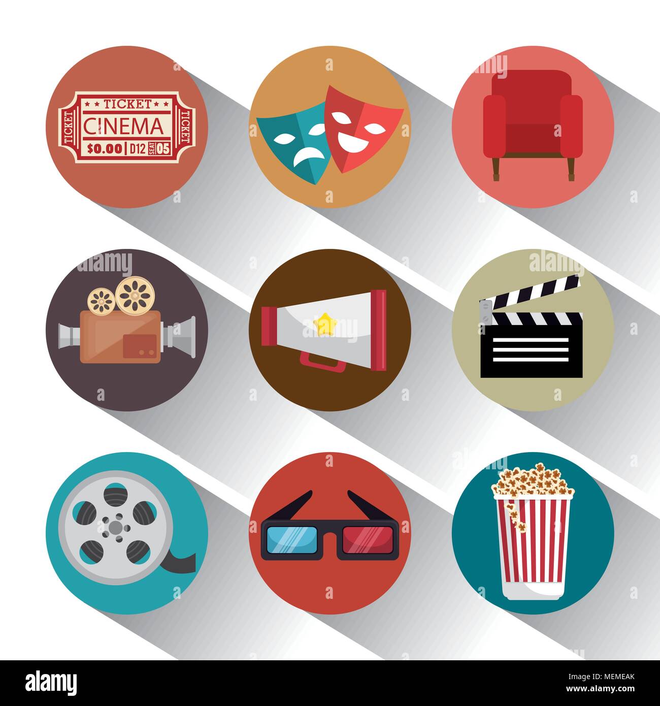 cinema entertainment set icons Stock Vector Image & Art - Alamy