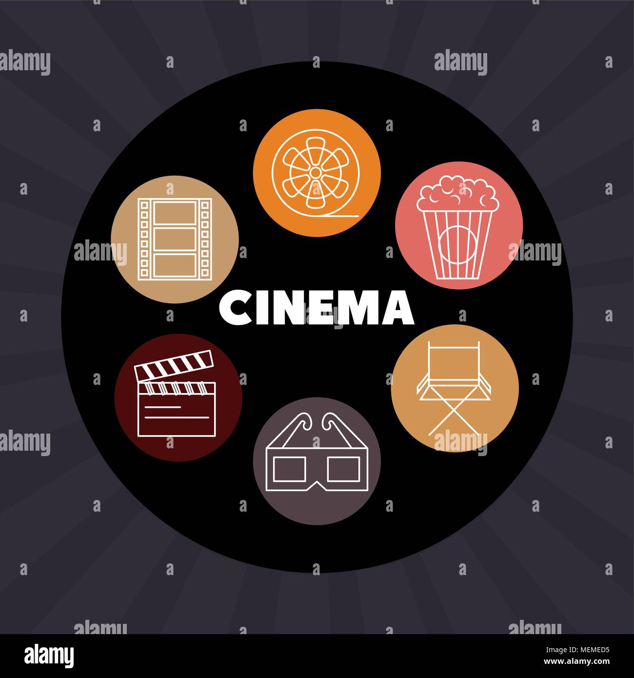 cinema entertainment set icons Stock Vector Image & Art - Alamy