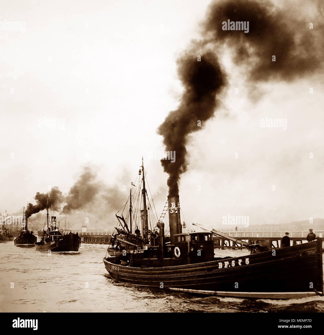 Fishing boats, Great Yarmouth, early 1900s Stock Photo