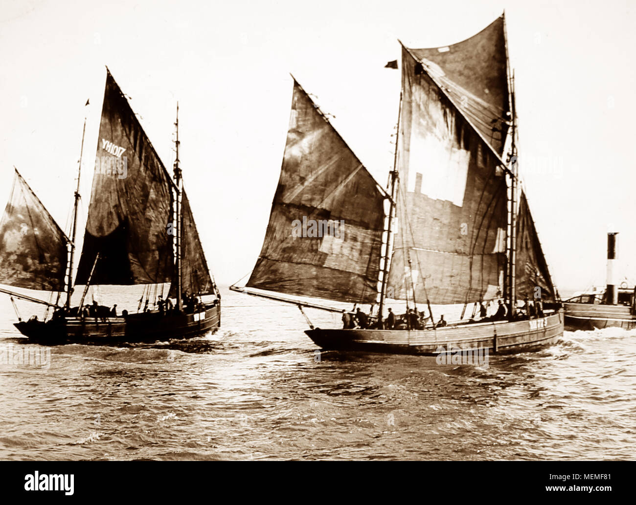 Fishing boats, Great Yarmouth, early 1900s Stock Photo