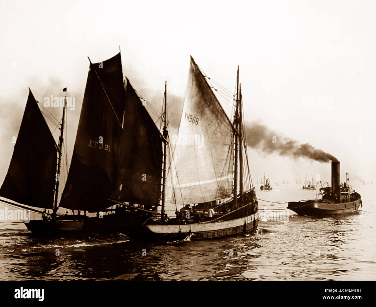 Fishing boats, Great Yarmouth, early 1900s Stock Photo