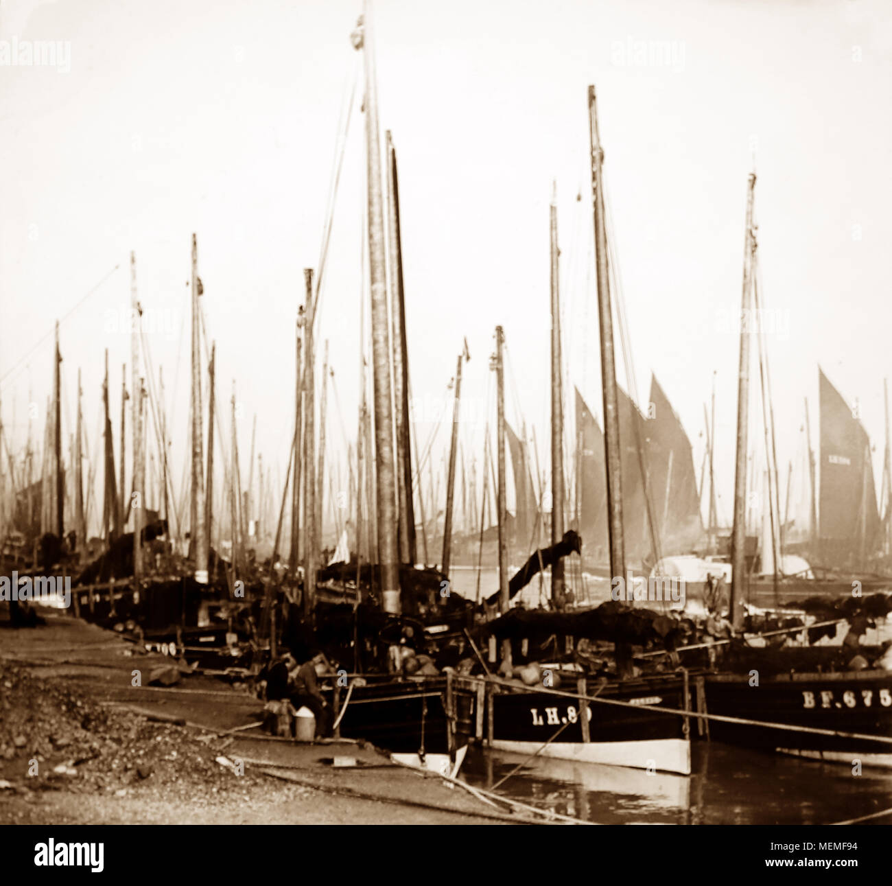 Fishing boats, Great Yarmouth, early 1900s Stock Photo