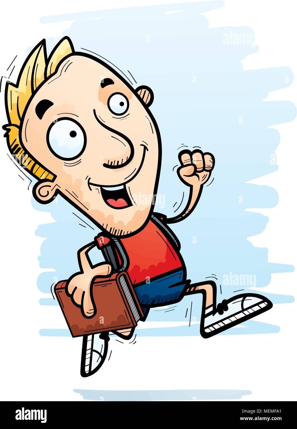 A cartoon illustration of a man student running Stock Vector Image ...