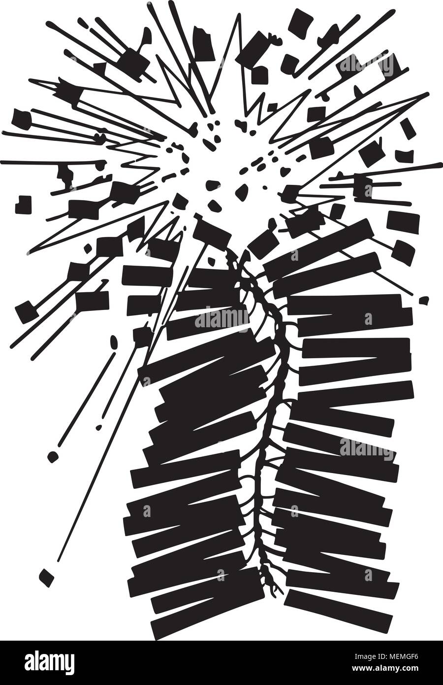 Exploding Firecrackers - Retro Clipart Illustration Stock Vector
