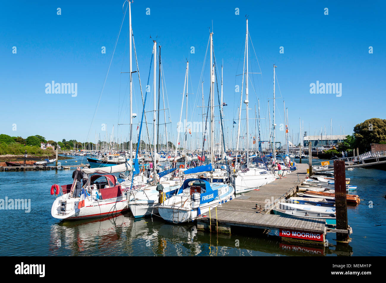 Boat marina at Lymington Quay, Lymington, New Forest District, Hampshire, England, United Kingdom Stock Photo