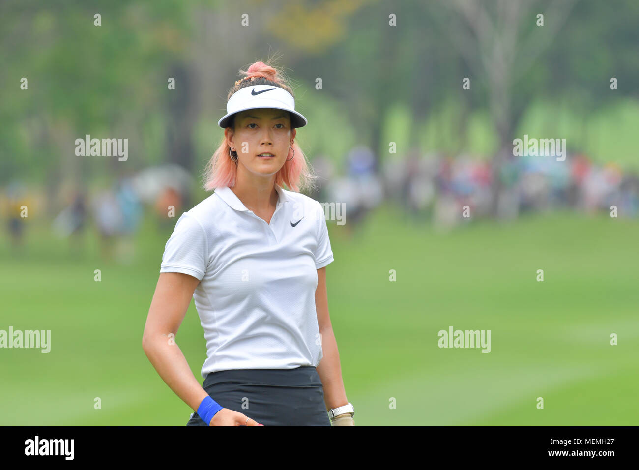 Michelle Wie of USA in Honda LPGA Thailand 2018 at Siam Country Club, Old Course on February 24, 2018 in Pattaya Chonburi, Thailand. Stock Photo