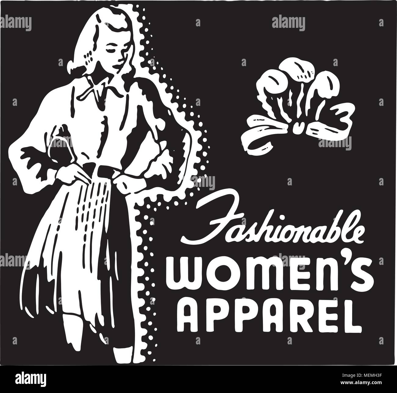 Fashionable Women's Apparel - Retro Ad Art Banner Stock Vector