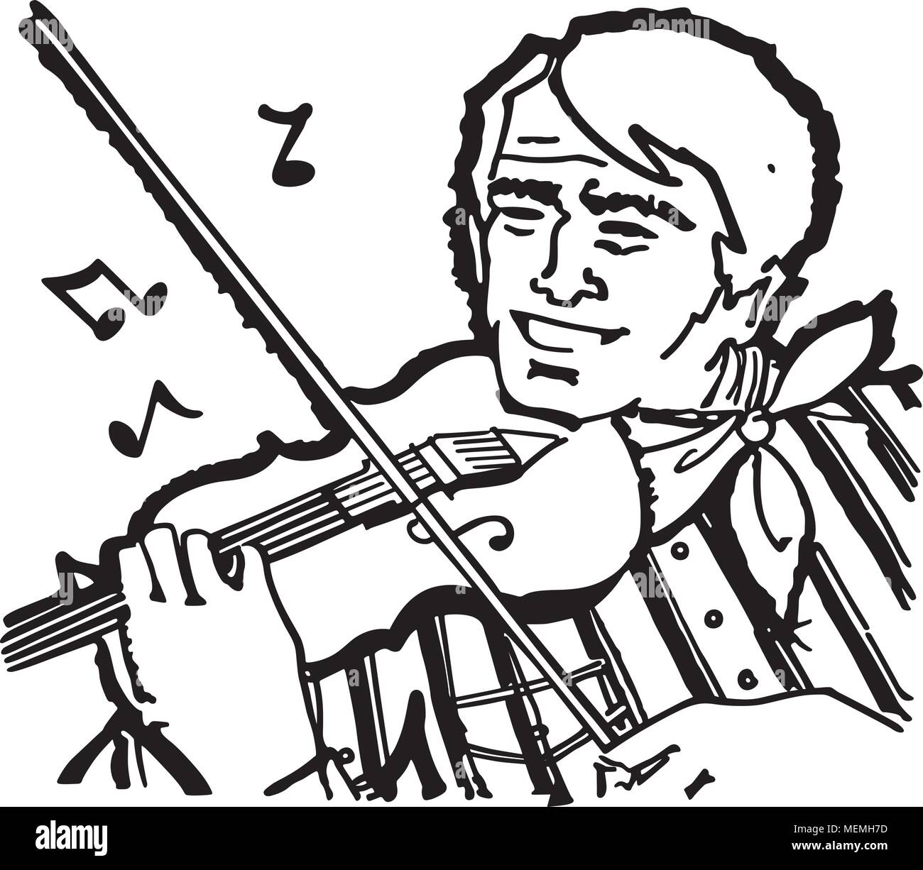 Fiddle Player Retro Clipart Illustration Stock Vector Image & Art Alamy