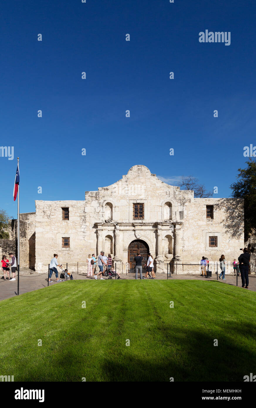 San Antonio Texas USA - the Alamo Mission on a sunny spring day in ...