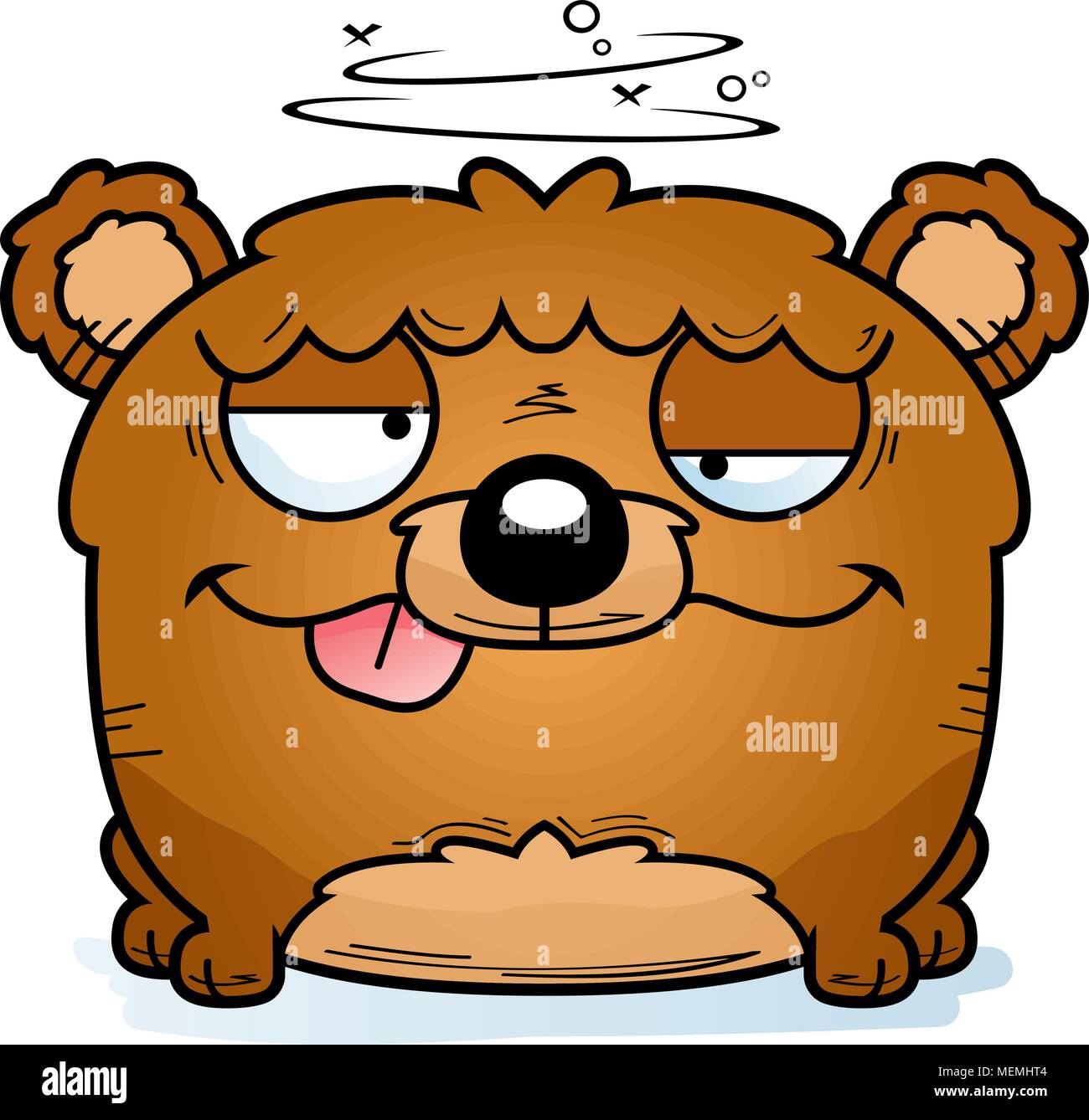 A cartoon illustration of a bear cub with a goofy expression Stock ...