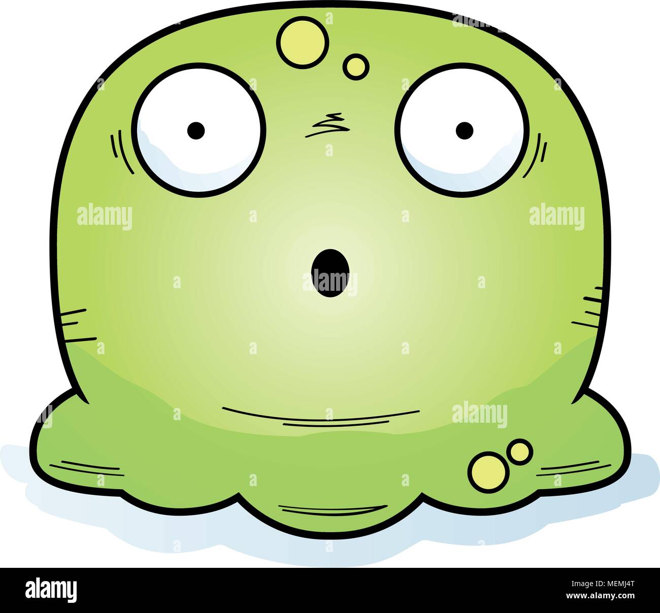 A cartoon illustration of a booger looking surprised Stock Vector Image
