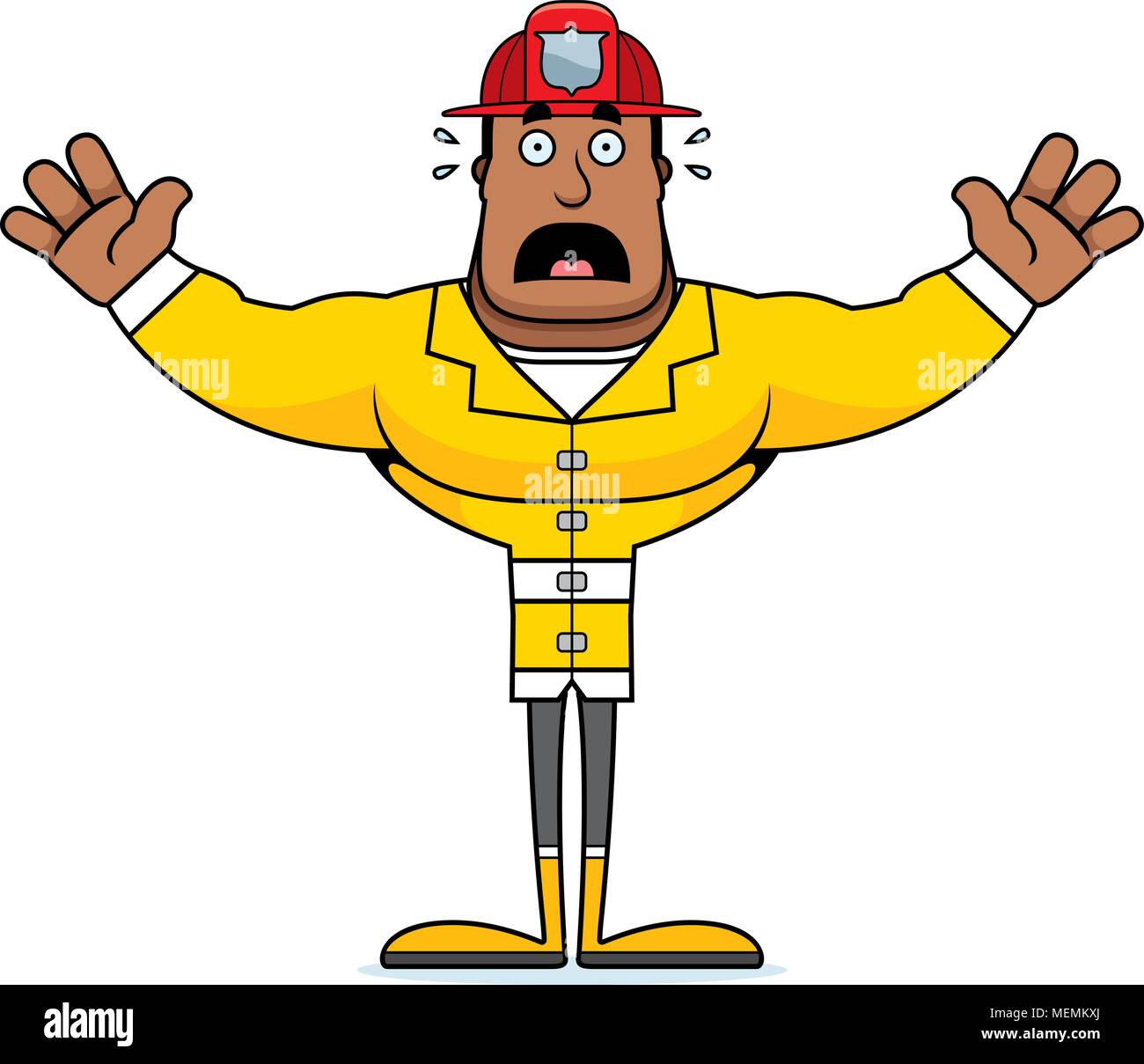 A cartoon firefighter looking scared Stock Vector Image & Art Alamy