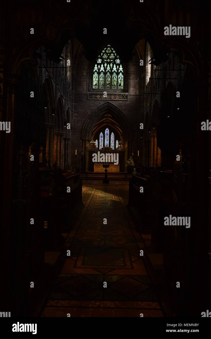 Chester cathedral's choir section Stock Photo