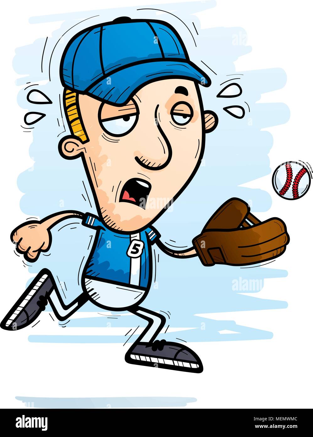 cartoon baseball player running