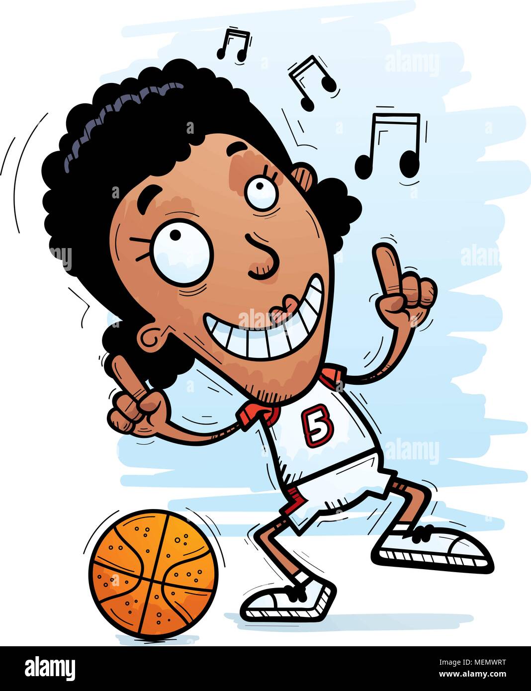 Cartoon basketball player woman smiling hires stock photography and