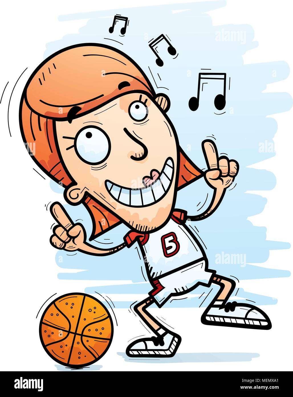 Cartoon basketball player woman smiling hires stock photography and