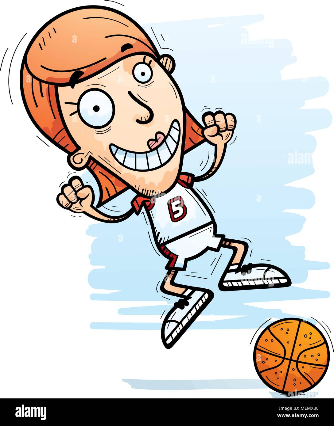 Cartoon basketball player woman smiling hires stock photography and