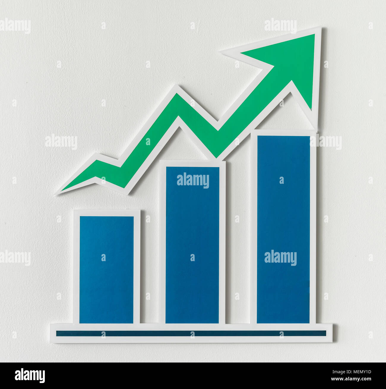 Business growth bar chart icon Stock Photo
