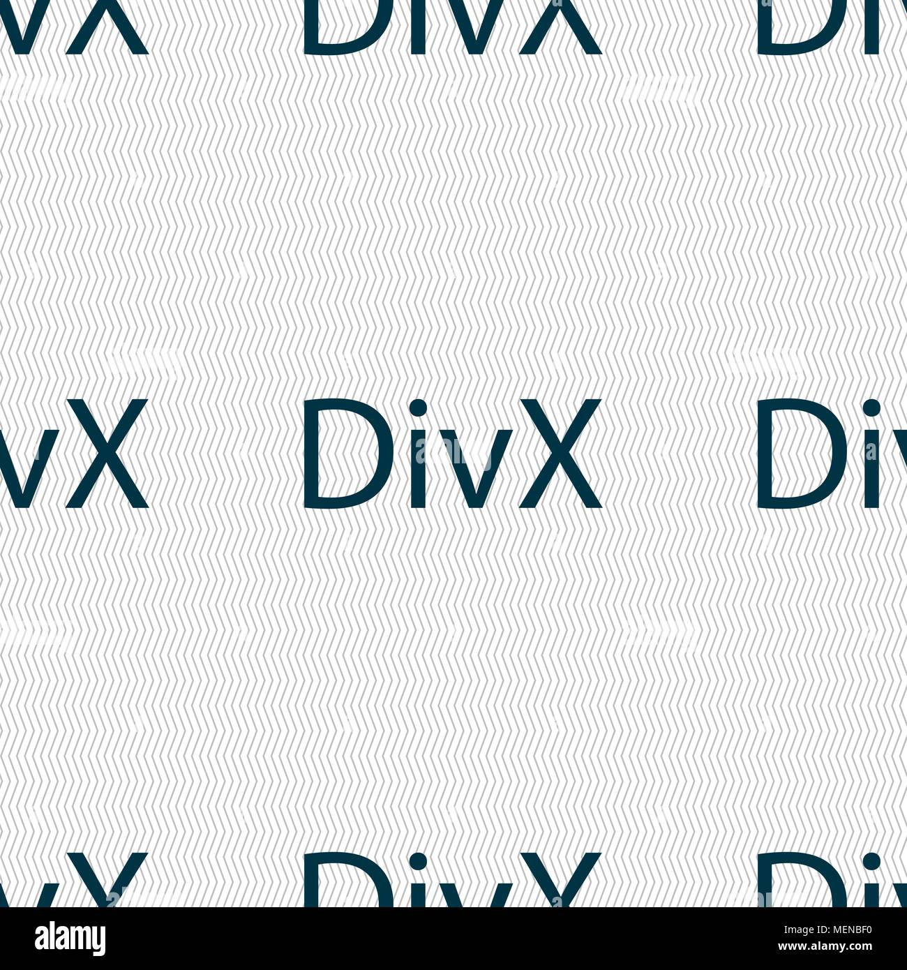 DivX video format sign icon. symbol. Seamless abstract background with ...