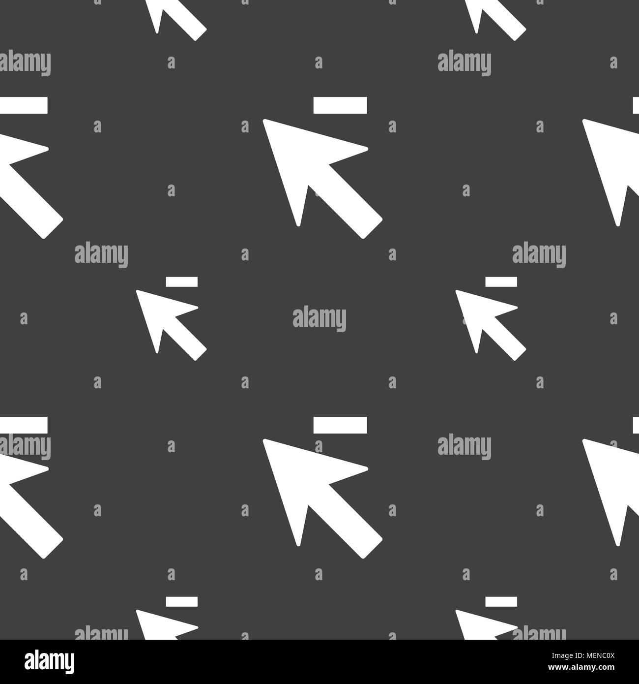 Cursor, arrow minus icon sign. Seamless pattern on a gray background ...