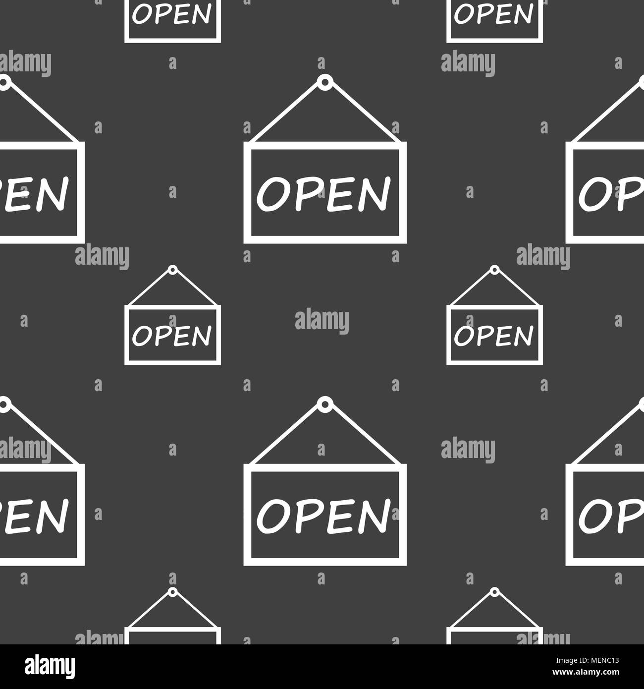 open icon sign. Seamless pattern on a gray background. Vector ...