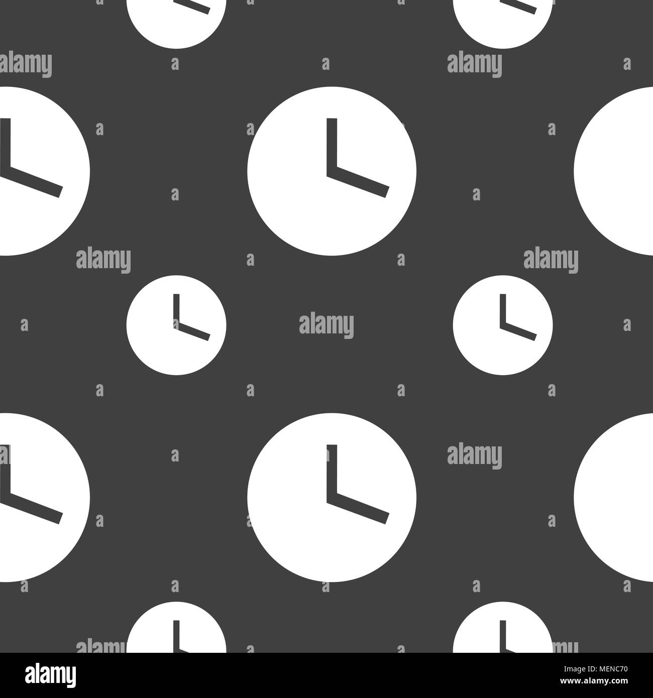Mechanical Clock icon sign. Seamless pattern on a gray background ...