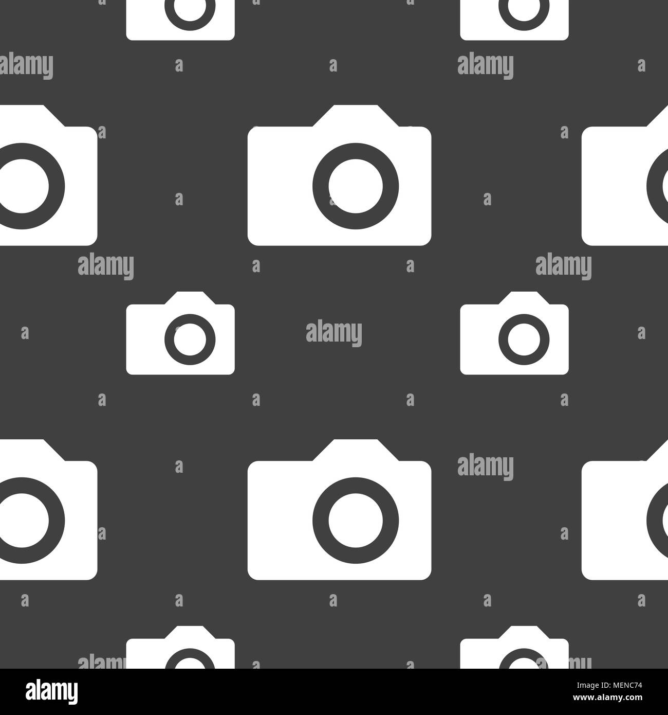 Digital photo camera icon sign. Seamless pattern on a gray background ...