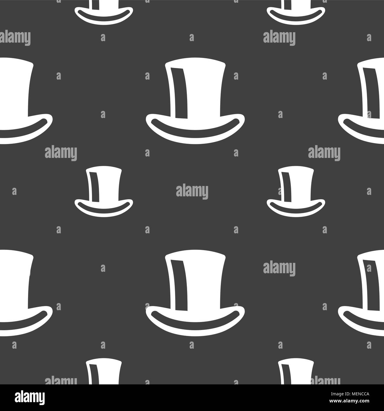 cylinder hat icon sign. Seamless pattern on a gray background. Vector ...