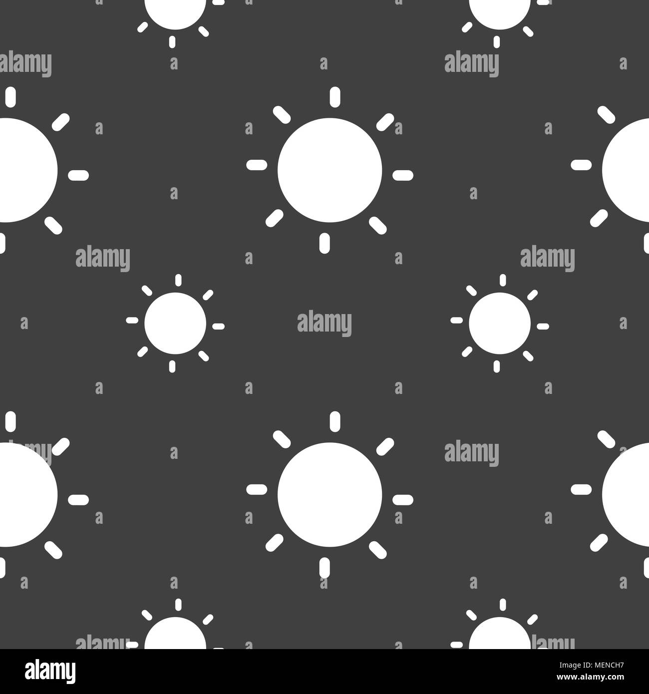 Sun icon sign. Seamless pattern on a gray background. Vector ...