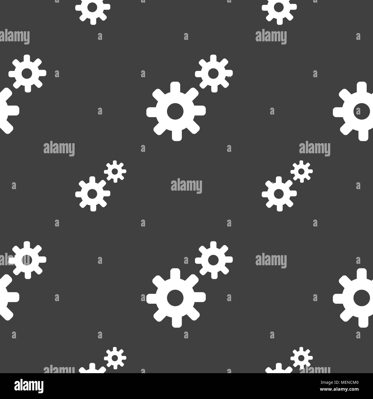 Cog settings, Cogwheel gear mechanism icon sign. Seamless pattern on a ...