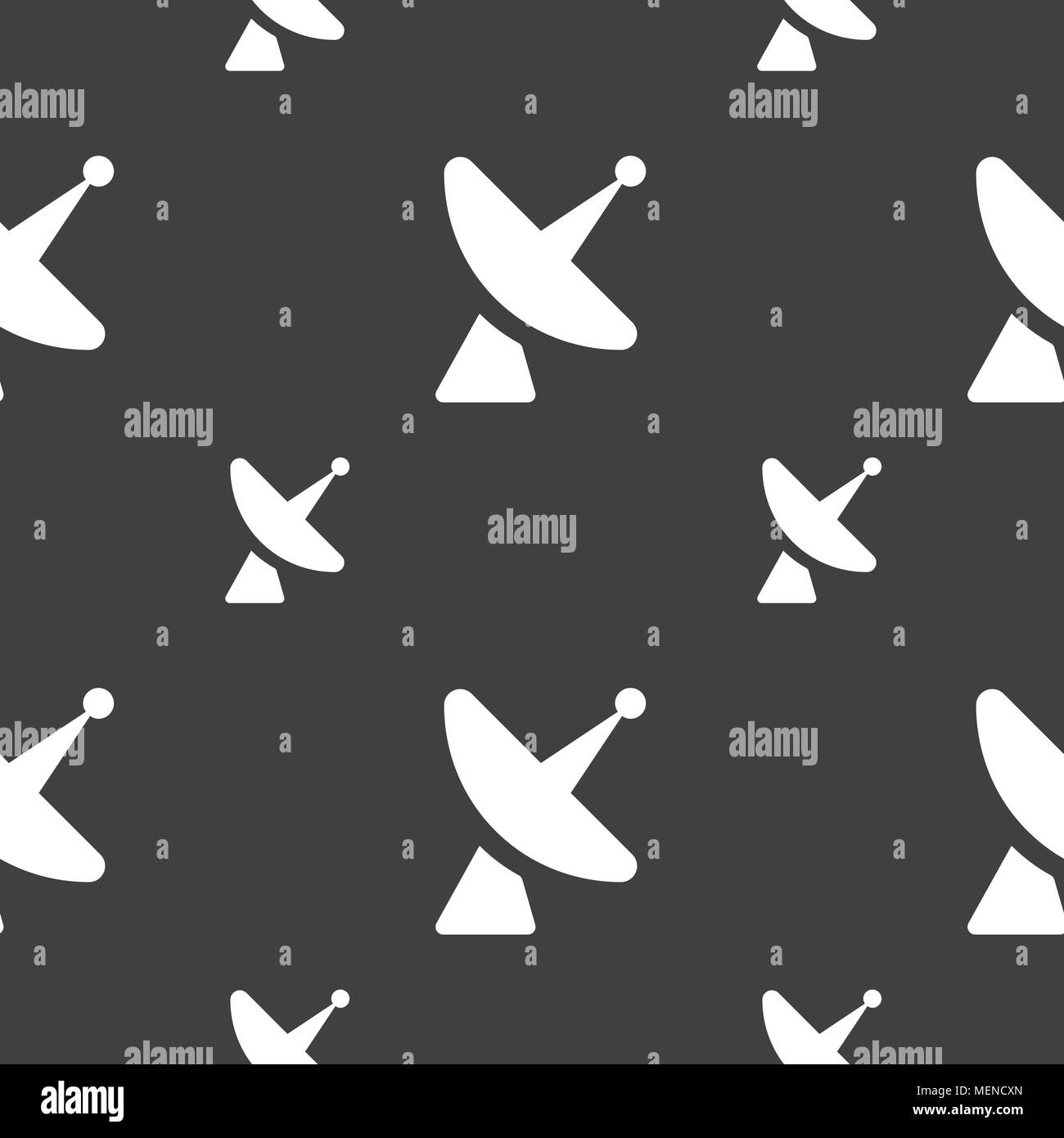 Satellite dish icon sign. Seamless pattern on a gray background. Vector illustration Stock Vector