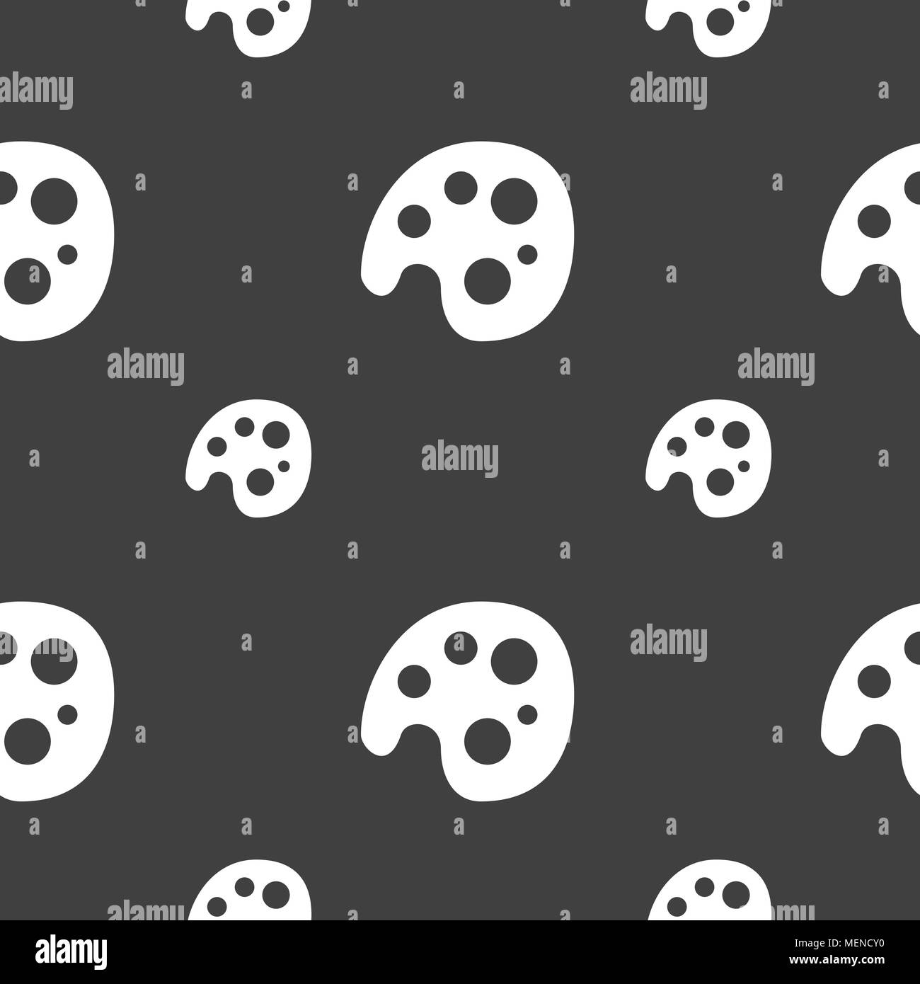Palette icon sign. Seamless pattern on a gray background. Vector ...