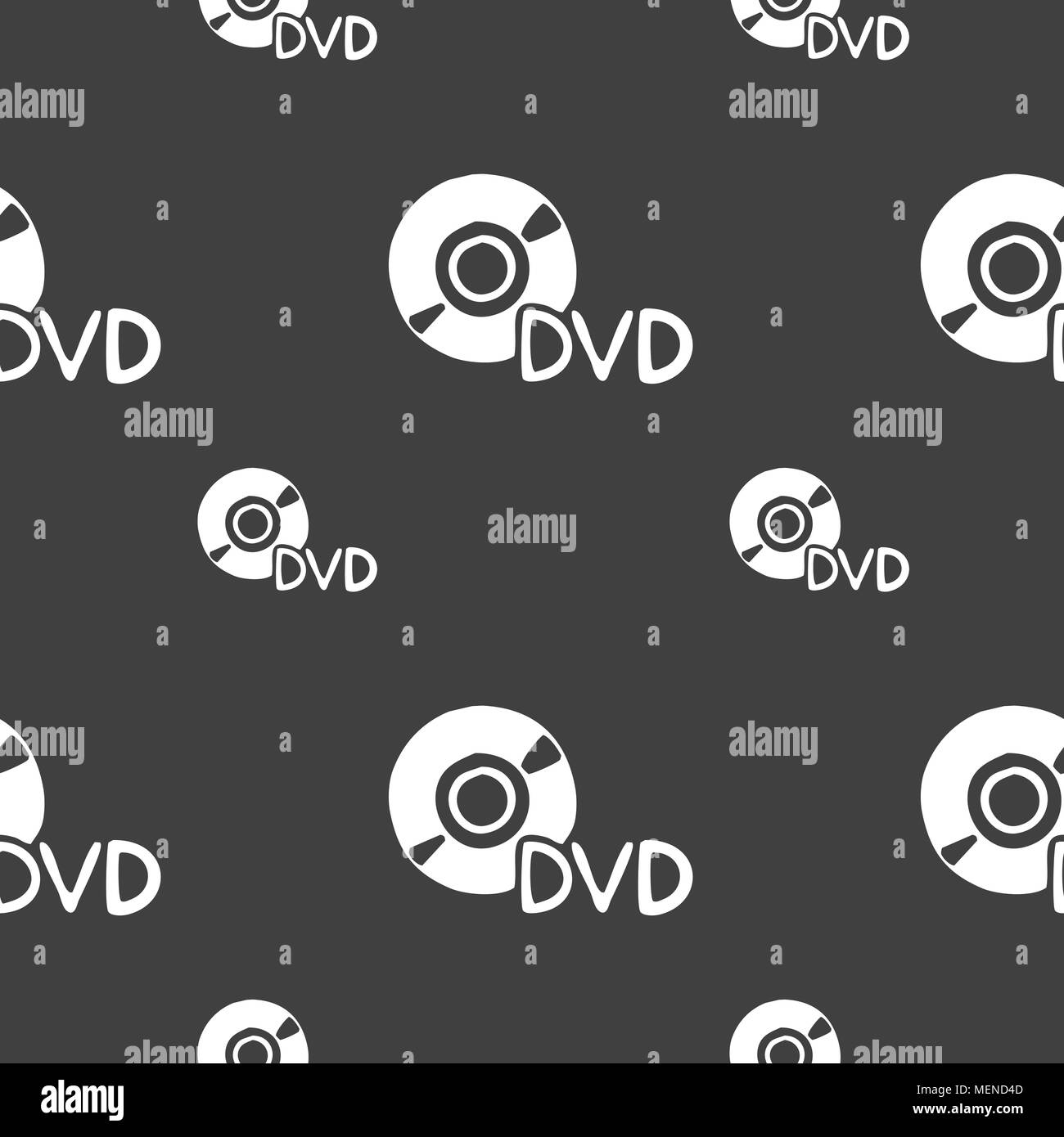 dvd icon sign. Seamless pattern on a gray background. Vector ...