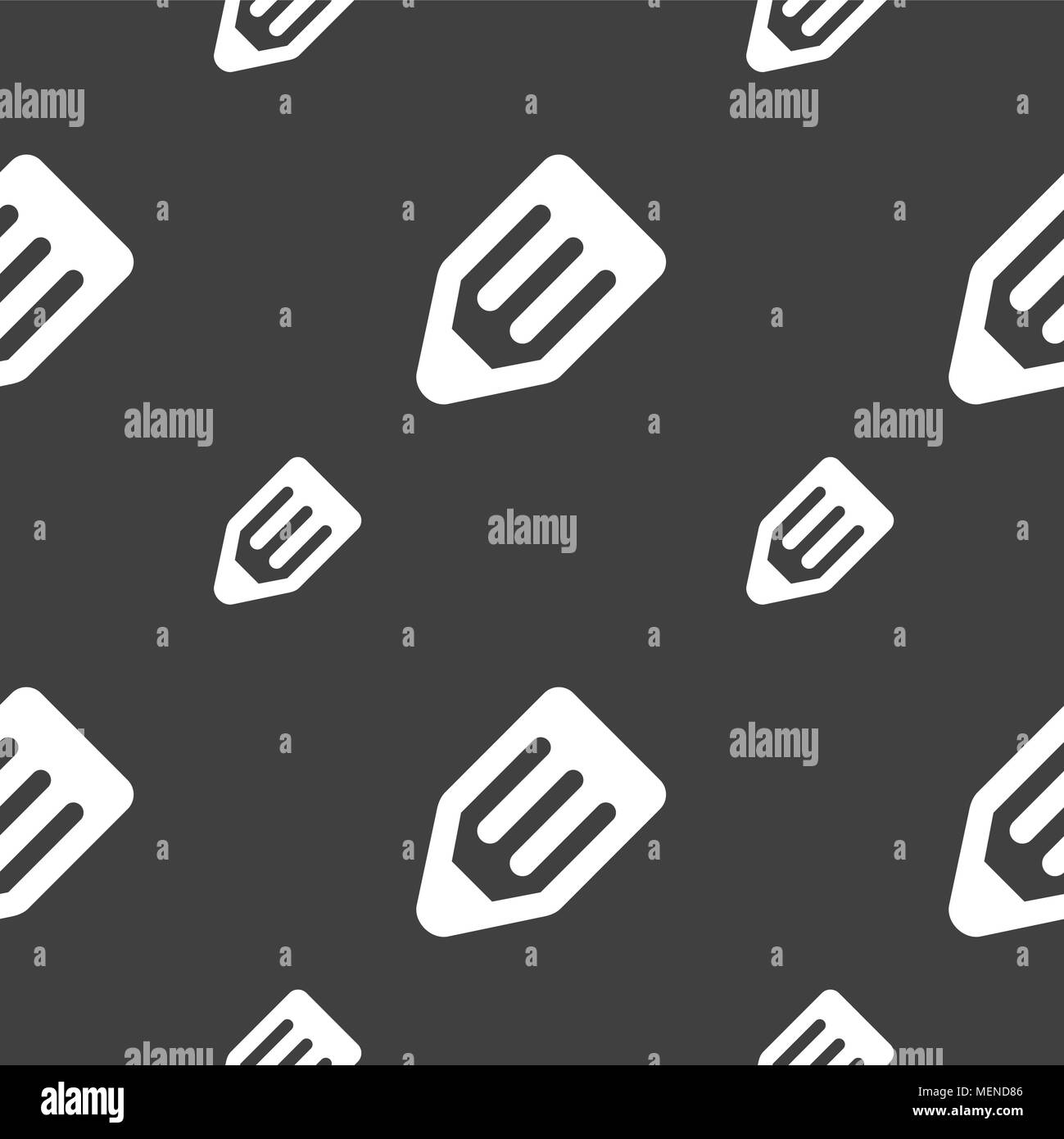 pencil icon sign. Seamless pattern on a gray background. Vector ...