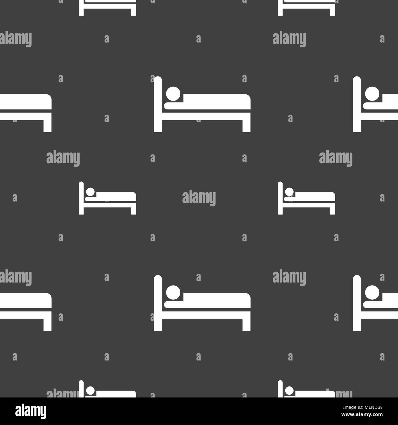 Hotel icon sign. Seamless pattern on a gray background. Vector ...