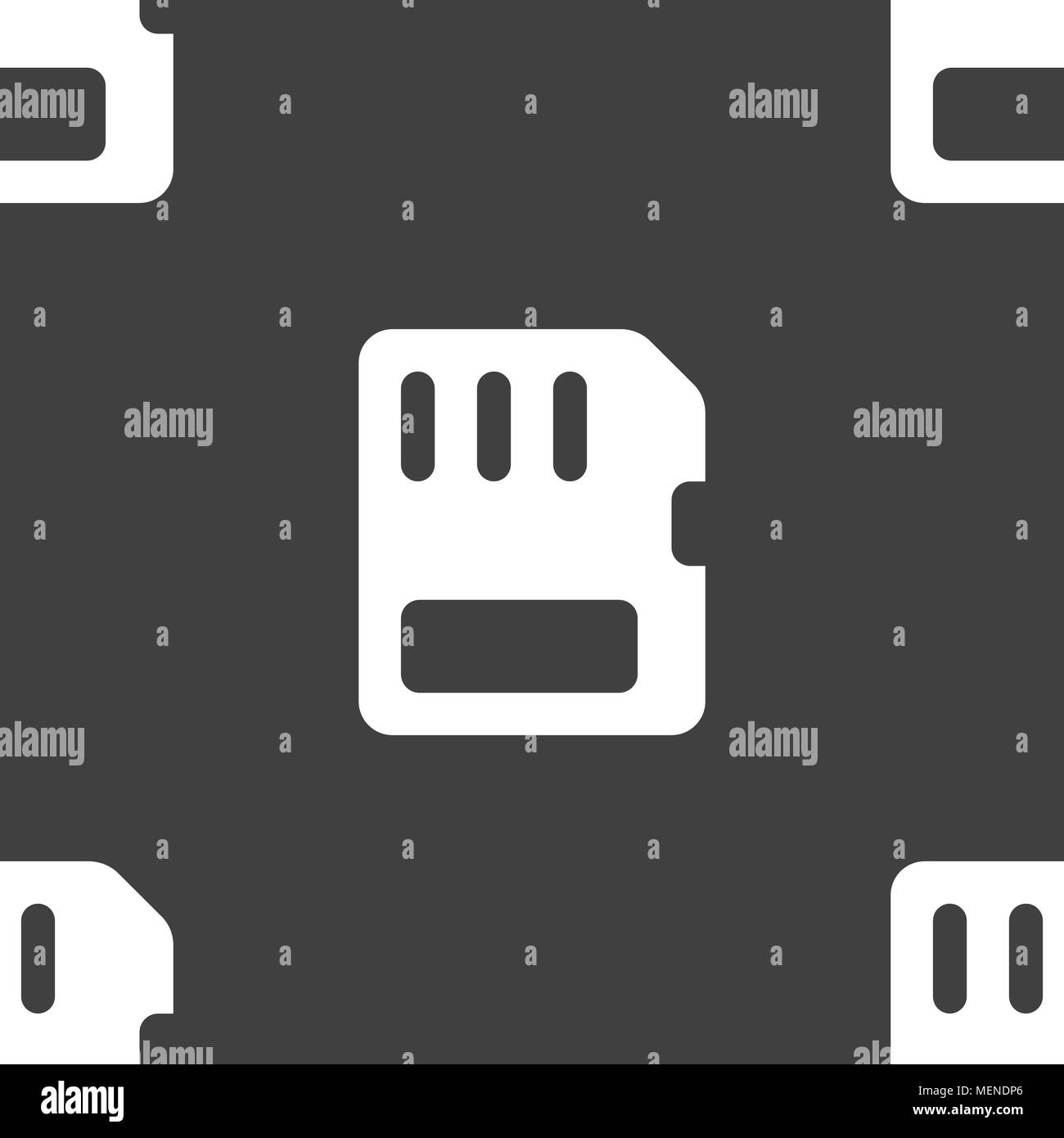 compact memory card icon sign. Seamless pattern on a gray background. Vector illustration Stock Vector