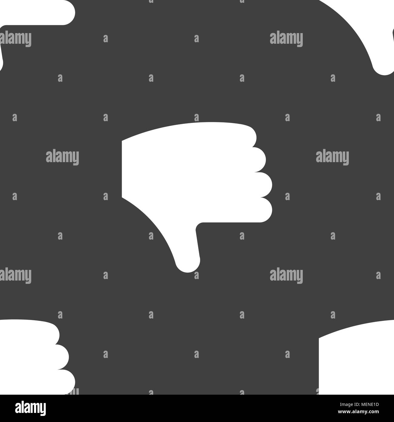 Dislike, Thumb down, Hand finger down icon sign. Seamless pattern on a ...
