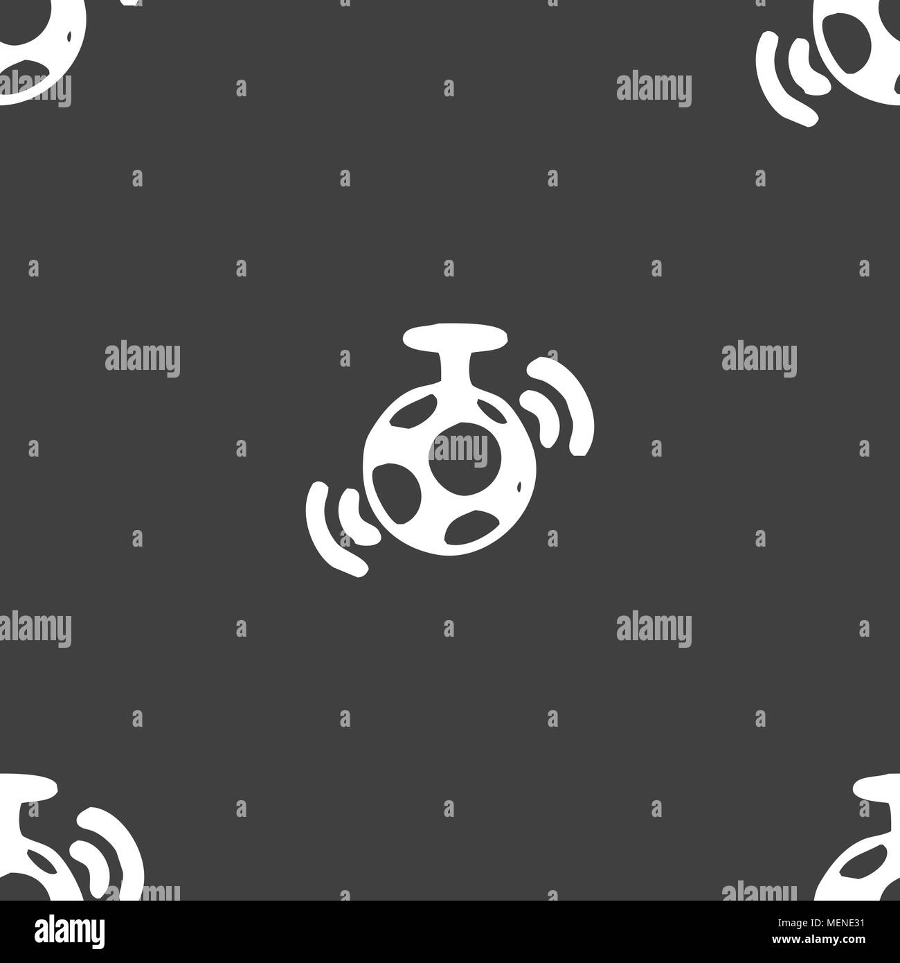 mirror ball disco icon sign. Seamless pattern on a gray background. Vector illustration Stock Vector