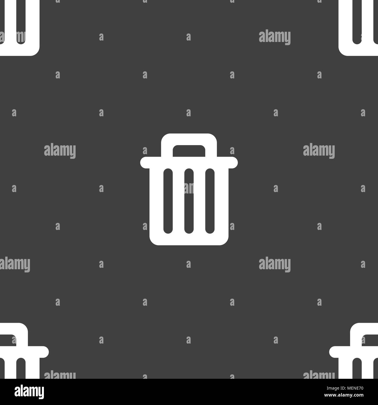 Recycle bin icon sign. Seamless pattern on a gray background. Vector ...