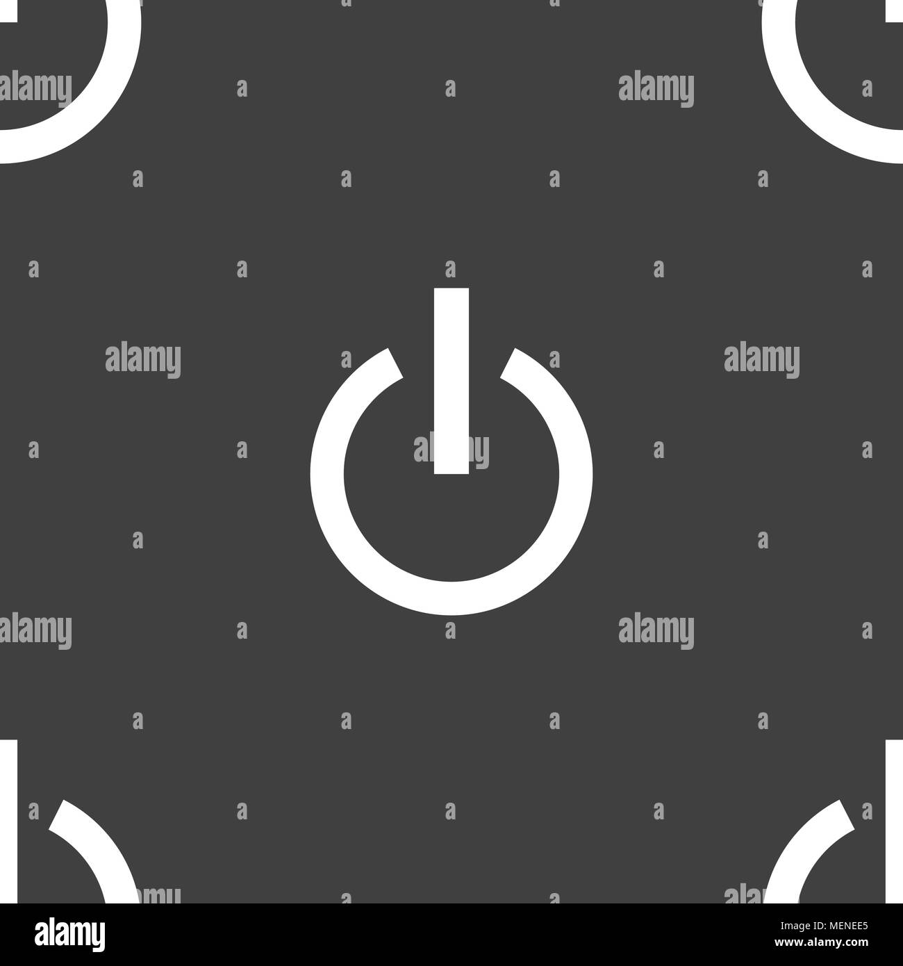 Power icon sign. Seamless pattern on a gray background. Vector ...
