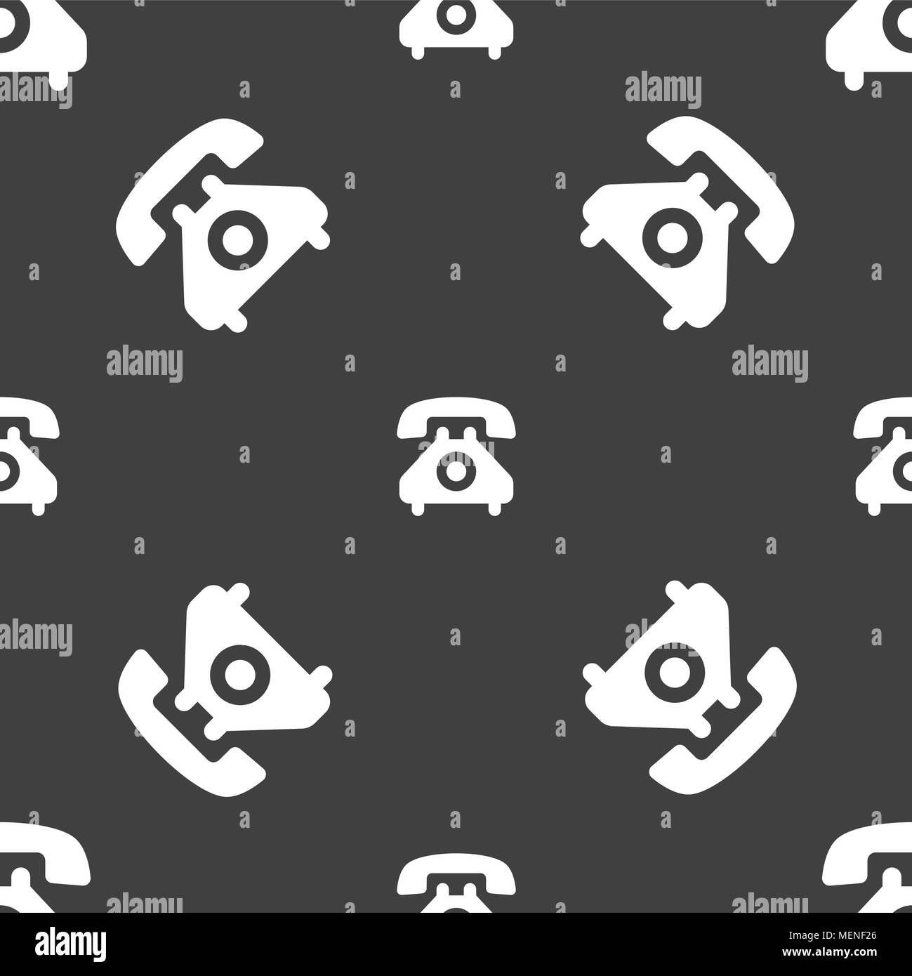retro telephone handset icon sign. Seamless pan. Seamless pattern on a ...