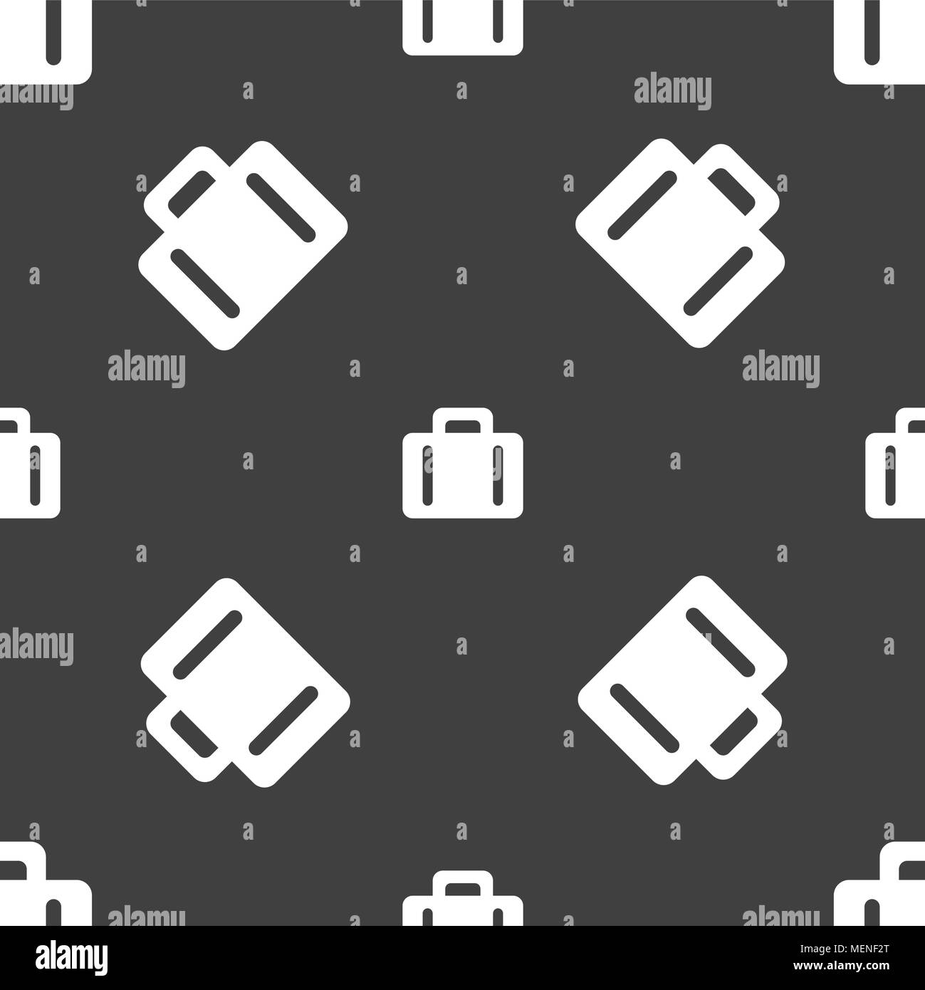 suitcase icon sign. Seamless pattern on a gray background. Vector ...
