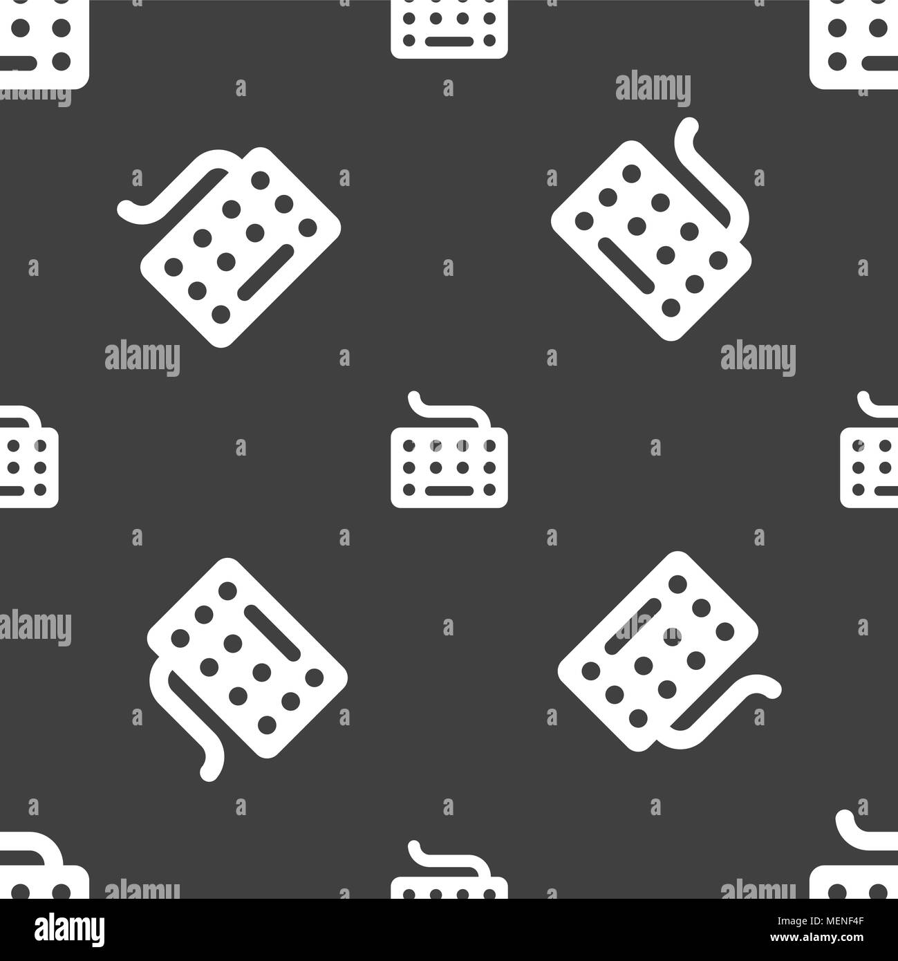 keyboard icon sign. Seamless pattern on a gray background. Vector ...